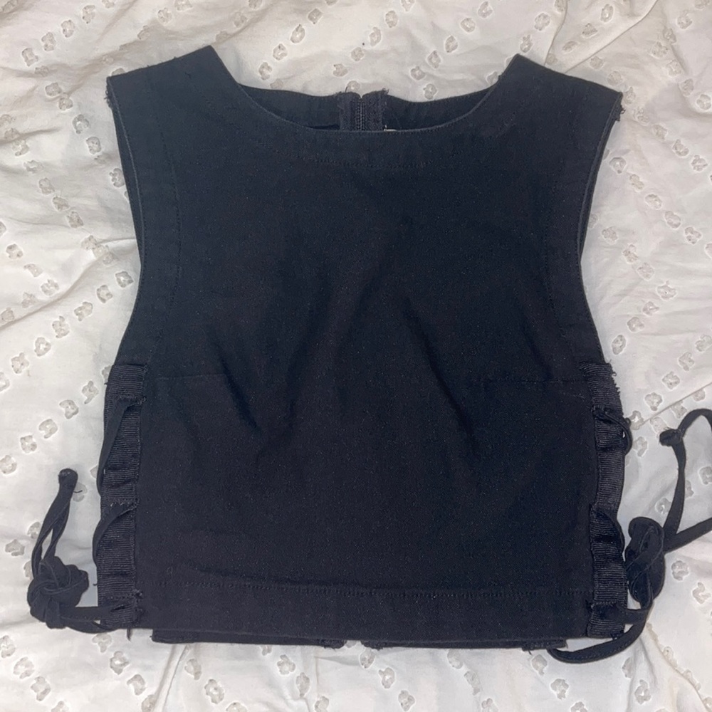 Very cool black lace up vest